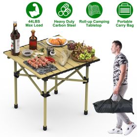 Folding Camping Table Portable Lightweight Carbon Steel Roll-up Picnic BBQ Desk with Carry Bag Heavy Duty for Outdoor Beach Backyard Party Patio Campi (size: S(50x53CM)) Folding Camping Table Portable Lightweight Carbon Steel Roll-up Picnic BBQ Desk with Carry Bag Heavy Duty for Outdoor Beach Backyard Party Patio Campi (size: S(50x53CM))